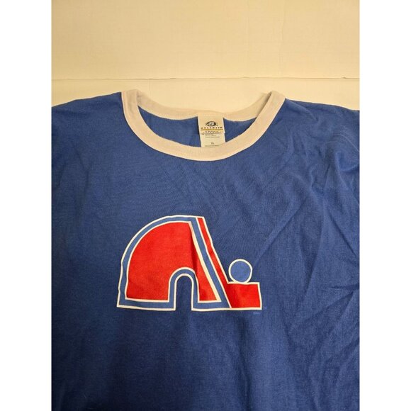Quebec Nordiques Vintage NHL Hockey Collection Blue Bulletin Tag T Shirt Mens XL - Picture 2 of 6